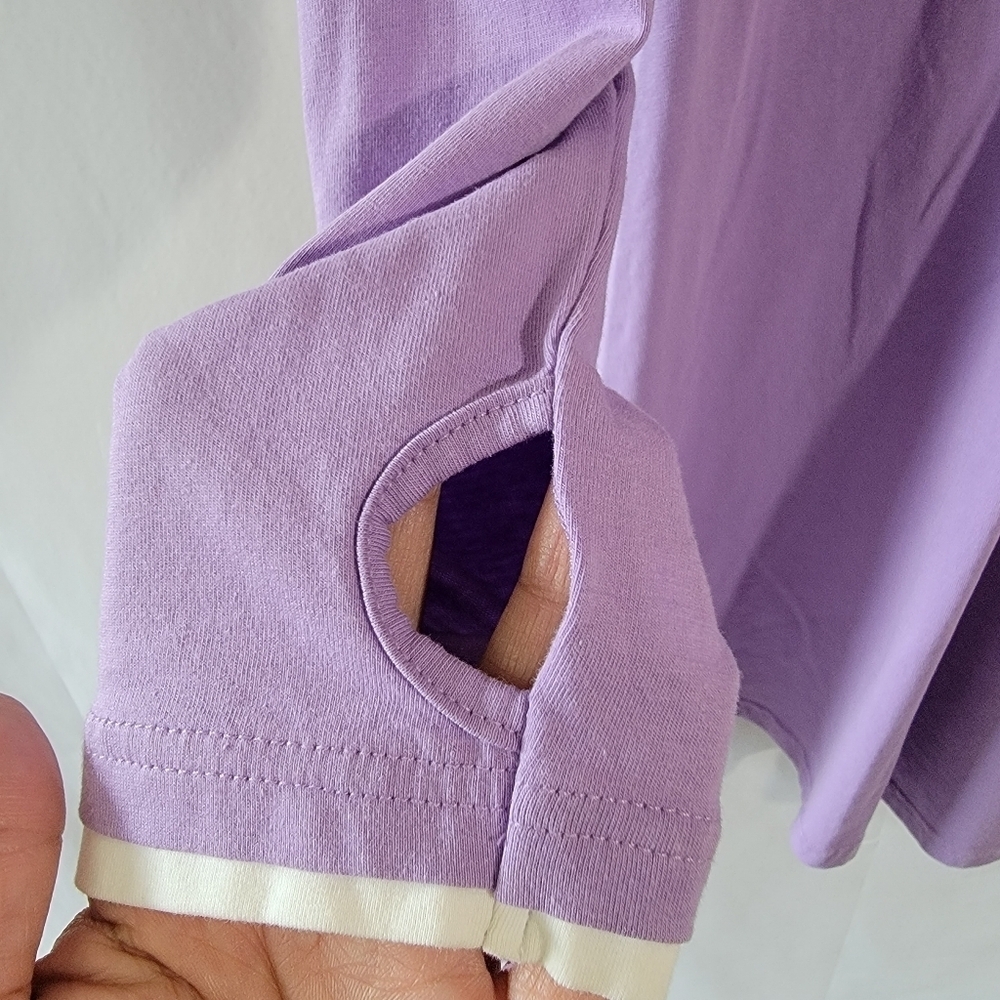 JACK SMITH Women's Sport Shirt Dress Sz L Purple Long Sleeve Pocket Athleisure - Picture 6 of 12